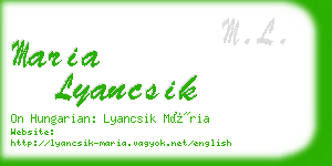 maria lyancsik business card